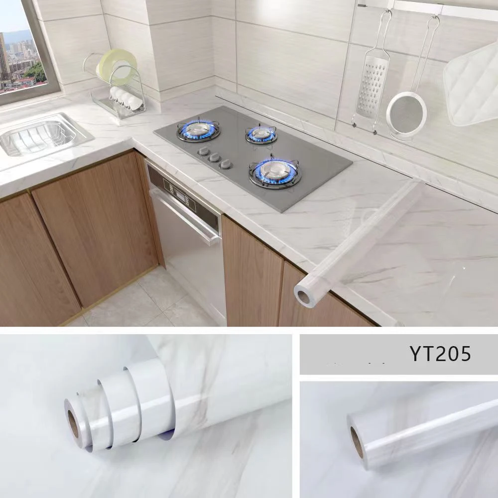 Kitchen Oil-Proof Film Stove Waterproof Moisture-Proof Wallpaper Countertop Self-Adhesiv Cabinet Renovation Tile Marble Sticker - Image 2
