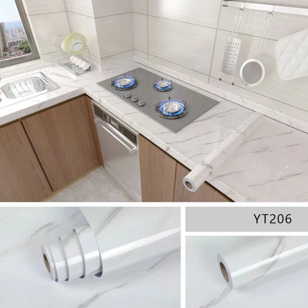 Kitchen Oil-Proof Film Stove Waterproof Moisture-Proof Wallpaper Countertop Self-Adhesiv Cabinet Renovation Tile Marble Sticker - Image 3