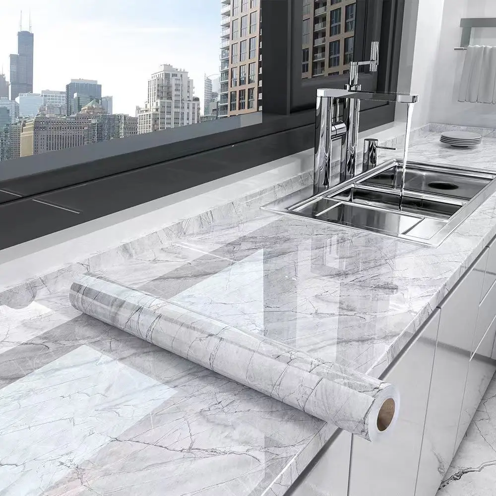 Kitchen Oil-Proof Film Stove Waterproof Moisture-Proof Wallpaper Countertop Self-Adhesiv Cabinet Renovation Tile Marble Sticker - Image 6