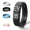LED Digital Alarm Clock Watch Adjustable Snooze-proof Alarm Bracelet with Running Pedometer Waterproof Vibrating Alarm