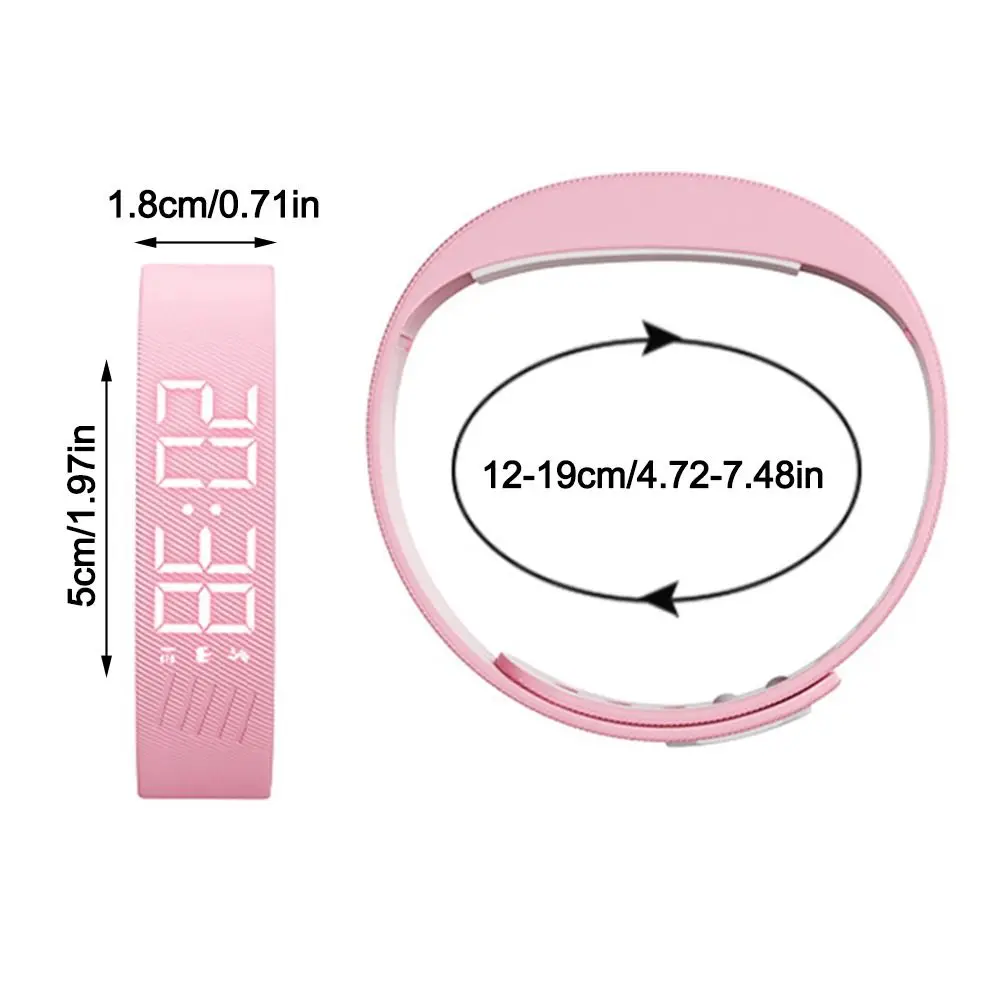 LED Digital Alarm Clock Watch Adjustable Snooze-proof Alarm Bracelet with Running Pedometer Waterproof Vibrating Alarm - Image 6