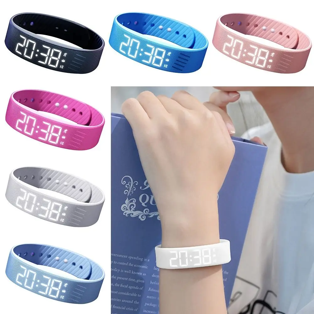 LED Digital Alarm Clock Watch Adjustable Snooze-proof Alarm Bracelet with Running Pedometer Waterproof Vibrating Alarm - Image 3