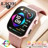 LIGE New 2.2-inch AMOLED Screen Smart Watch Women LED Light Health Monitor Smartwatch Bluetooth Call Sports Fitness Ladies Watch