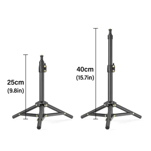LUXCEO 1pc L06 Foldable 40cm Table Tripod Light Stand with 1/4 Screw for Smartphone Camera Video Light Panel Ring Light