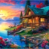 Lakeside Chalet Adult Wooden Puzzle 1000/500/300 Pieces Jigsaw Puzzles for Gameroom Bedroom Birthday Gift Challenging Game
