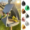 Large Capacity Hanging Bird Feeder Rain-Resistant Roof Hut Shape Birdhouse Decorative Top Hook Bird Feeding Station Porch