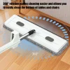 Large Flat Mop with Long Handle - Microfiber Floor Cleaning Tool for Hardwood & Tile, Bathroom, Kitchen, Apartment, Home Use
