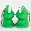 Lovely Animal Light Sound Keychains LED Light Metal Rings Green Frog Key Chains Cartoon Animal Keyrings Lighting Keychain