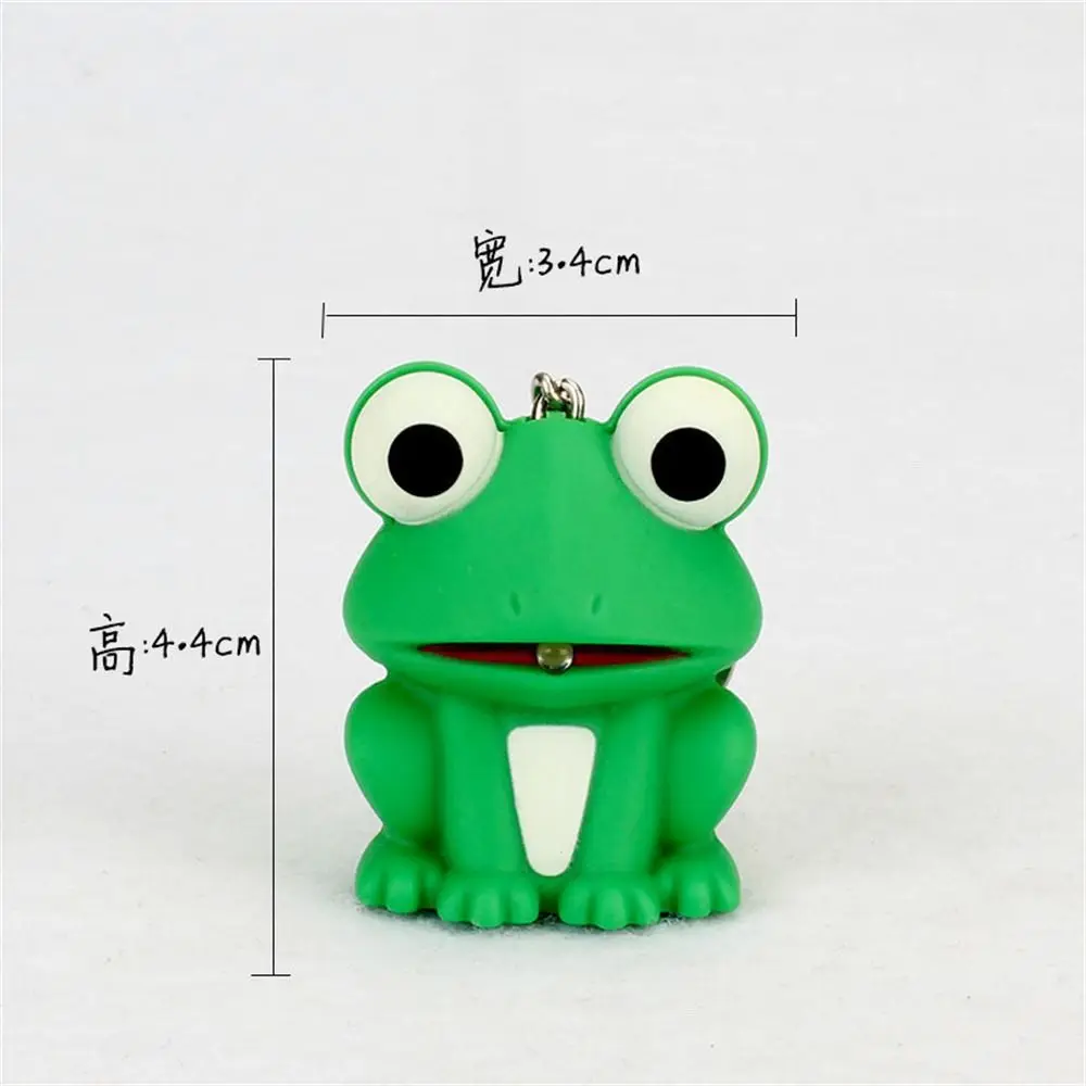 Lovely Animal Light Sound Keychains LED Light Metal Rings Green Frog Key Chains Cartoon Animal Keyrings Lighting Keychain - Image 6