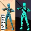 Luminous Multi-Jointed Movable Robot Lucky Puppets 3D Printed Mannequin Lucky 13 Action Figures Toys for Kids Christmas Gift