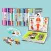 Magnetic Book 3D Cartoon Puzzles Jigsaw Funny Children's Intelligent Brain Training Game Educational Toys for Kids Gift Xmas Toy