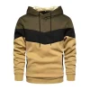 Men Hoodies Long Sleeve Sweatshirts for Men Zipper Hooded Pullover High Neck Mens Sweatshirt Top Jacket Coat Black Sweater