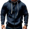 Men's Autumn Winter New Hoodies Long Sleeve Sweatshirt Zipper Design Hooded Sweatshirt for Men Sportswear Slim Fit Casual Jacket