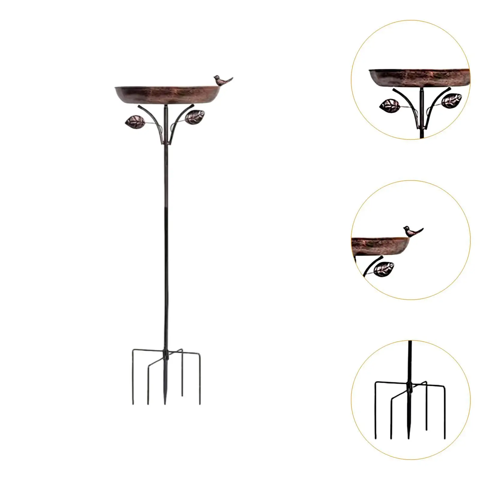 Metal Bird Bath Bowl Freestanding Birdbath, Weather Resistant, Garden Decor, Birdfeeder Feeder Bowl for Lawn, Yard, Backyard