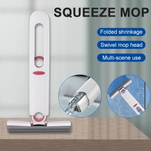 Mini Squeeze Mop Mini Mop Desk Kitchen Car Clean Tools Folding Powerful Mops with Hand-Free Wash Plastic Sponge Head