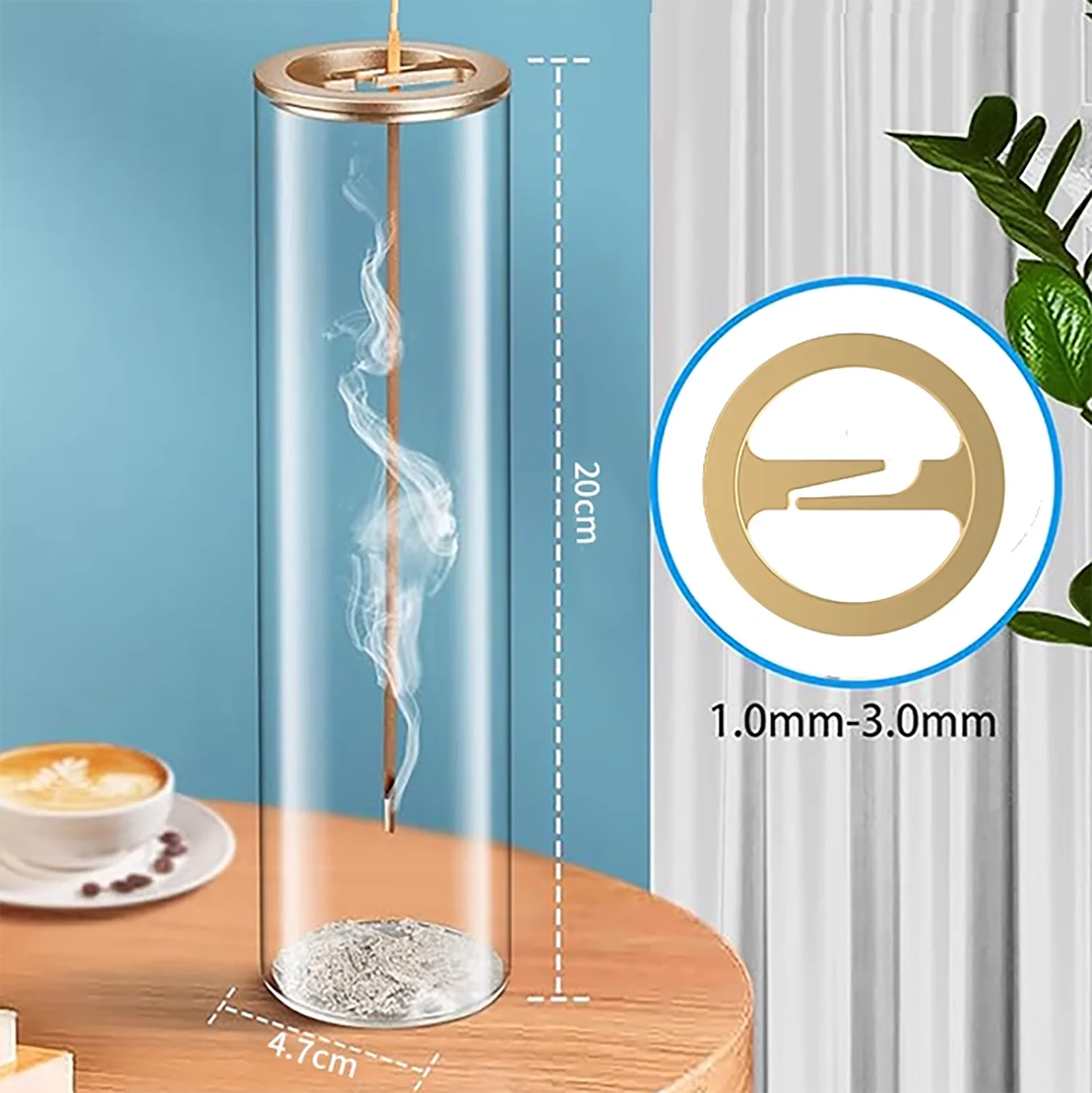 Modern Glass Incense Burner Anti-Ash Flying Incense Holder with Removable Glass Ash Catcher for Home Decor Yoga Meditation - Image 4