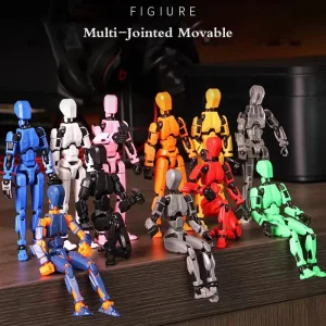 Multi-Jointed Movable Shapeshift Robot 3D Printed Mannequin Lucky 5 Character Figures Toys Parent-children Game For Kids Gifts