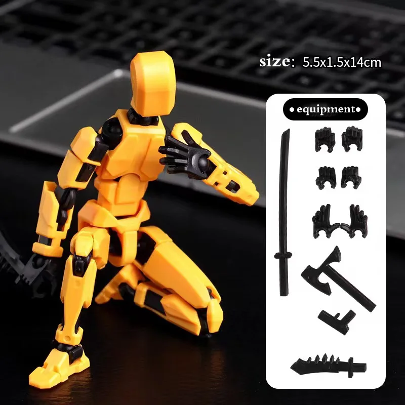 Multi-Jointed Movable Shapeshift Robot 3D Printed Mannequin Lucky 5 Character Figures Toys Parent-children Game For Kids Gifts - Image 5