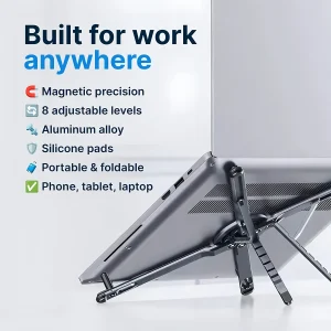 Multifunctional Magnetic Phone Holder Handheld Selfie Stick Foldable Tripod Portable Desktop Stand Compatible with iPhone iPad T