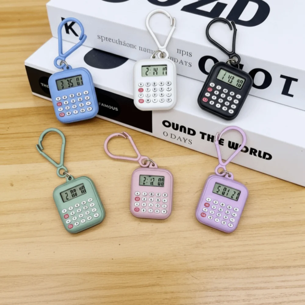 Multifunctional Mini Calculator 8 Digits Display Portable Keychain Calculator Lightweight Silent Button Electronic Calculator - Image 2