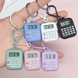 Multifunctional Mini Calculator 8 Digits Display Portable Keychain Calculator Lightweight Silent Button Electronic Calculator