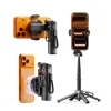 Multifunctional Phone Holder 360° Rotation Protable Selfie Stick Tripod with Magnetic Clamp Wireless Remote for Live Streaming