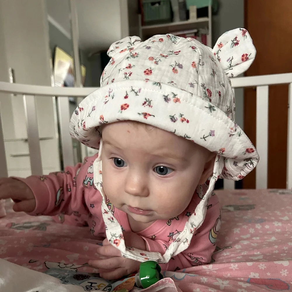 Muslin Cotton Baby Hat Summer Infant Cap Panama for Kids Soft Baby Sun Hats Girls Boys Bucket Hat Accessories Children 3-12M - Image 2
