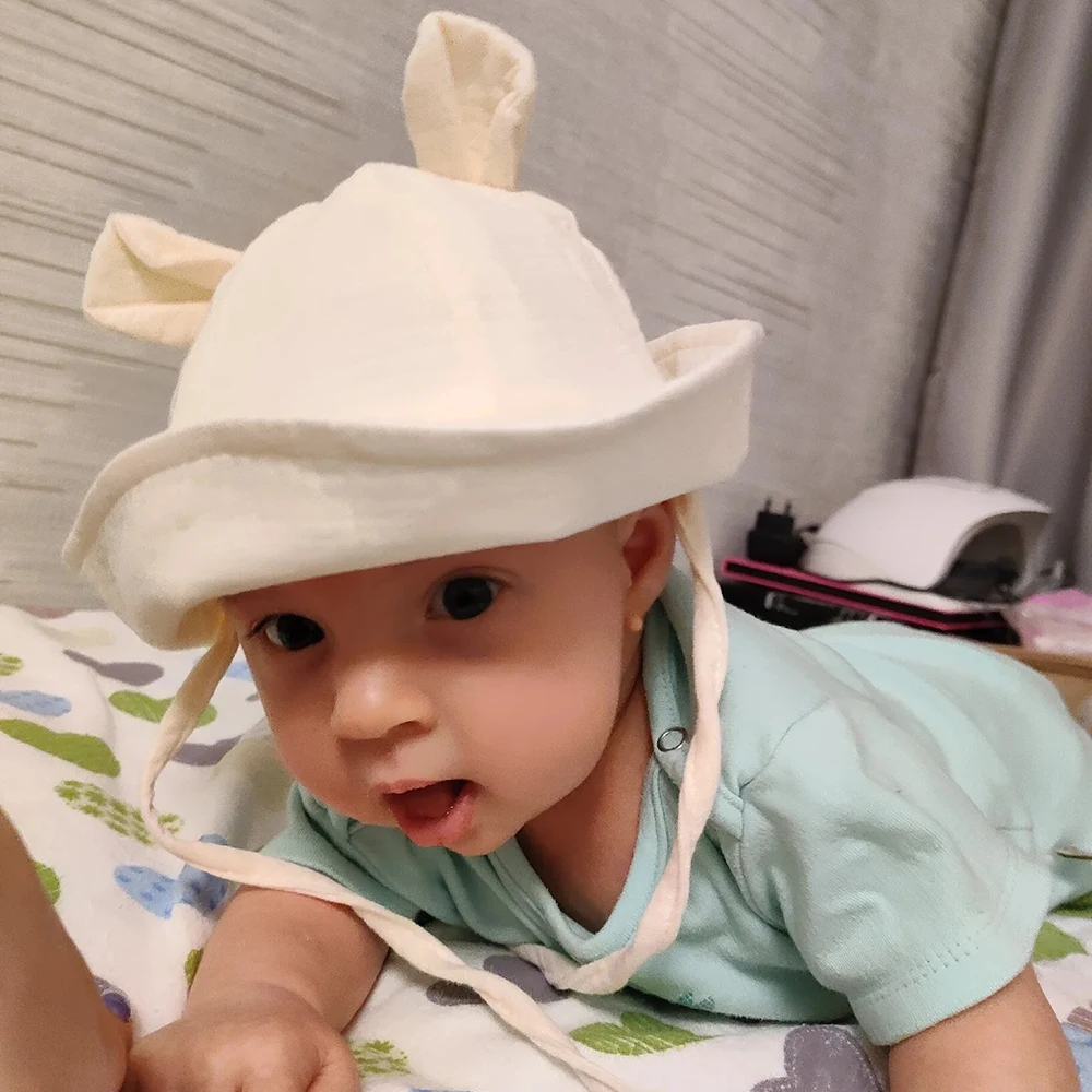 Muslin Cotton Baby Hat Summer Infant Cap Panama for Kids Soft Baby Sun Hats Girls Boys Bucket Hat Accessories Children 3-12M - Image 3