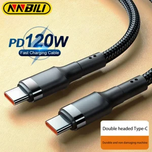 NNBILI 120W Fast Charge Cable PD Quick Charging High Quality USB C TO USB Type C Cable For iPhone Xiaomi 17 Plus Pro Max Huawei
