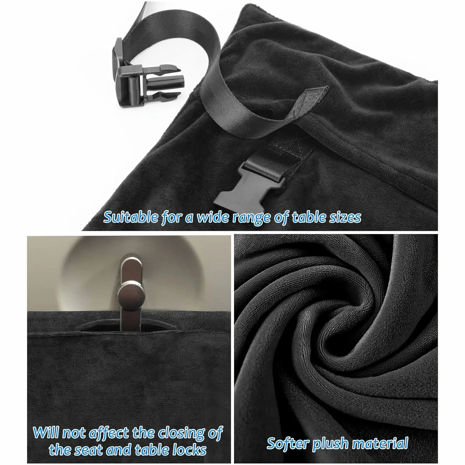 New 1Pcs Kids Airplane Seat Extender Flannel Toddler Airplane Bed with Side Pocket Comfort Breathable Travel Foot Rest Hammock - Image 3