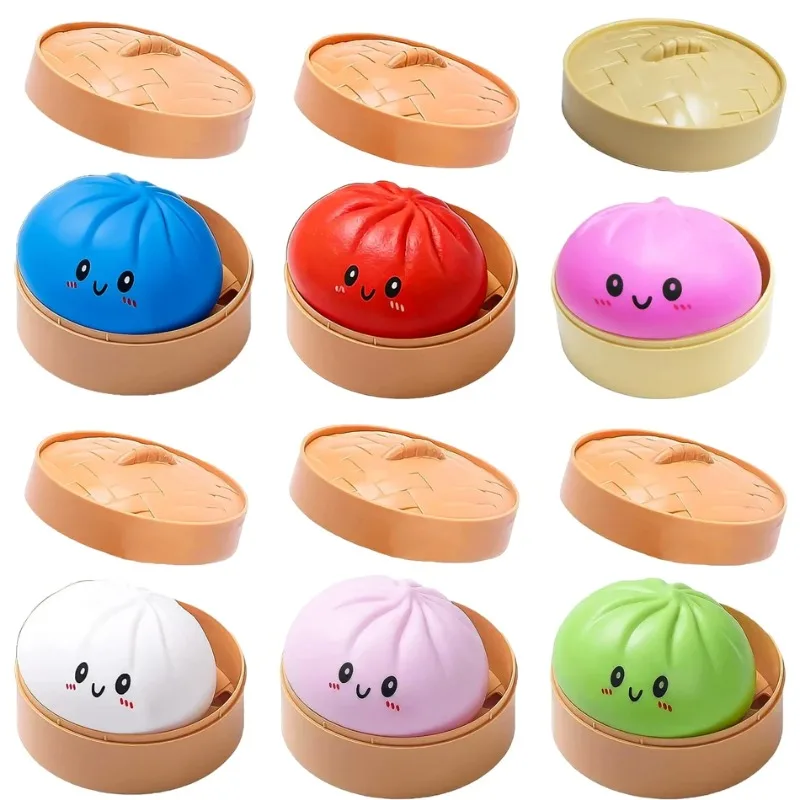 New Glitter Dumpling Glitter Dumpling Squishy with Box Dumplings Sensory Squeeze Toy for Stress Relief - Image 2