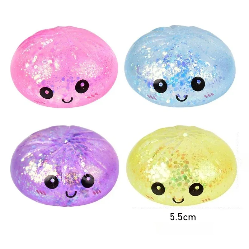 New Glitter Dumpling Glitter Dumpling Squishy with Box Dumplings Sensory Squeeze Toy for Stress Relief - Image 5