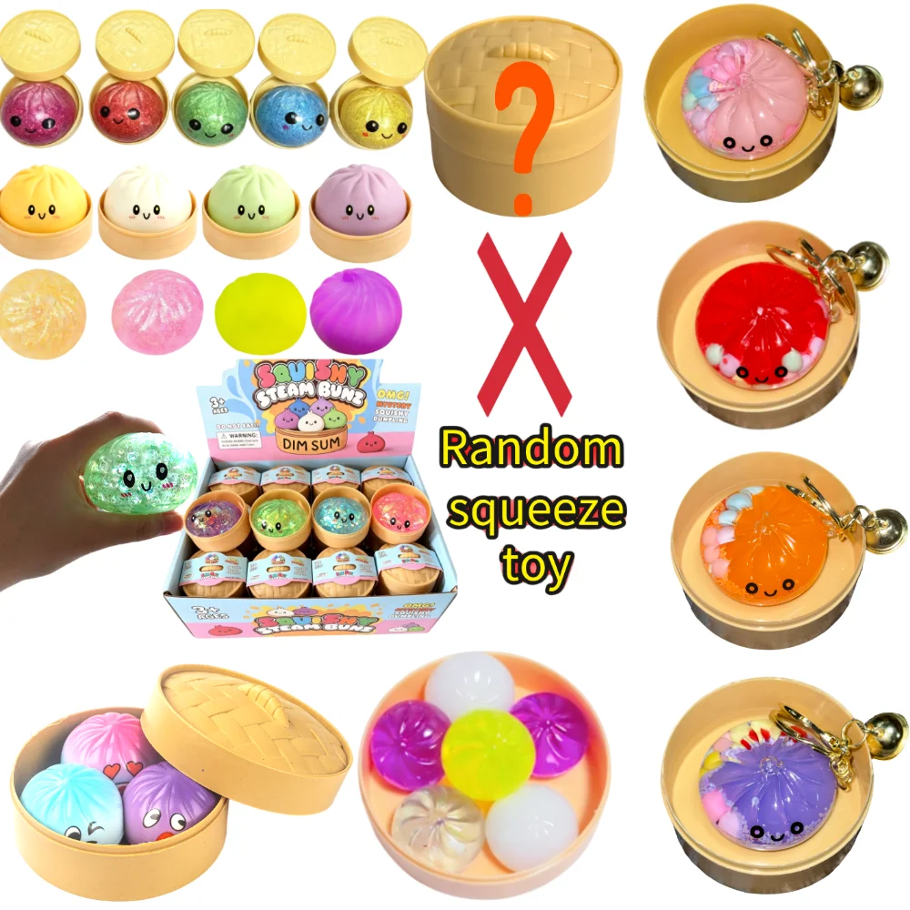 New Glitter Dumpling Glitter Dumpling Squishy with Box Dumplings Sensory Squeeze Toy for Stress Relief