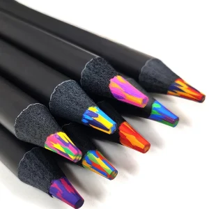 New Sale 1Pc 8 Colors Concentric Gradient Rainbow Pencils Colored Pencils Stationery Art Drawing Coloring Sketching Random