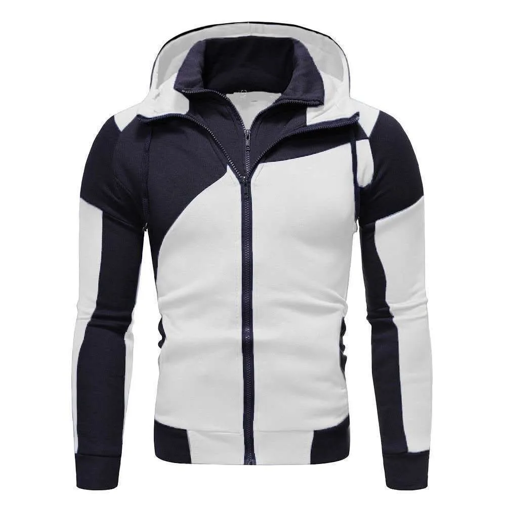 New high quality leisure sports men's hoodie zipper hooded coat multi-functional top sports jogging wear daily clothing - Image 2