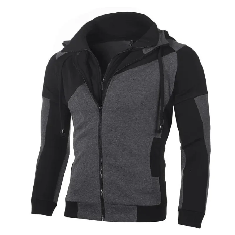 New high quality leisure sports men's hoodie zipper hooded coat multi-functional top sports jogging wear daily clothing - Image 5