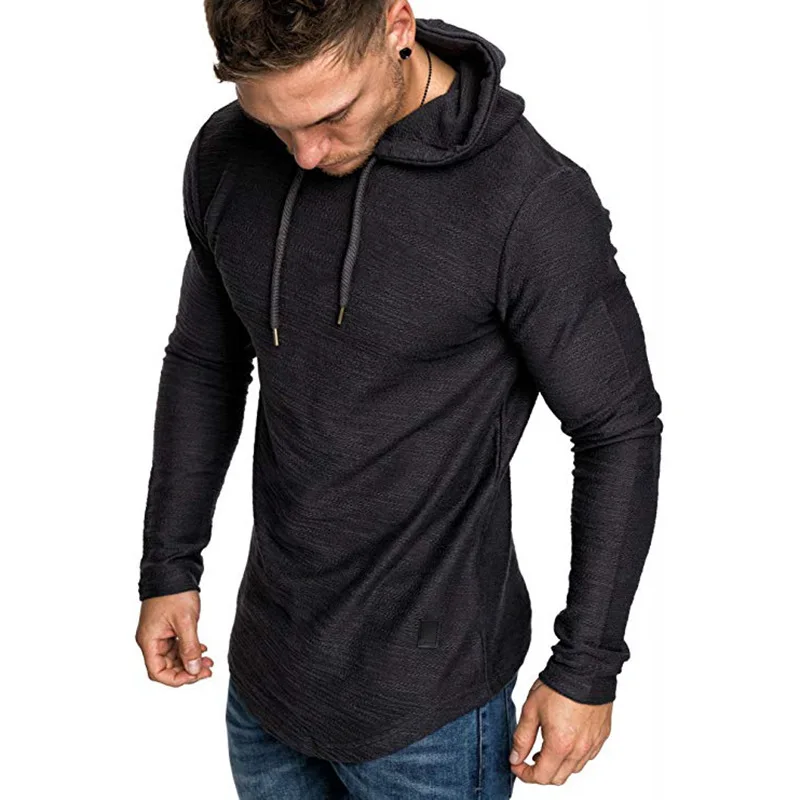 New hoodie loose fit fitness men's top men's sweater long sleeved casual sports hooded men's jacket lightweight and comfortable - Image 3