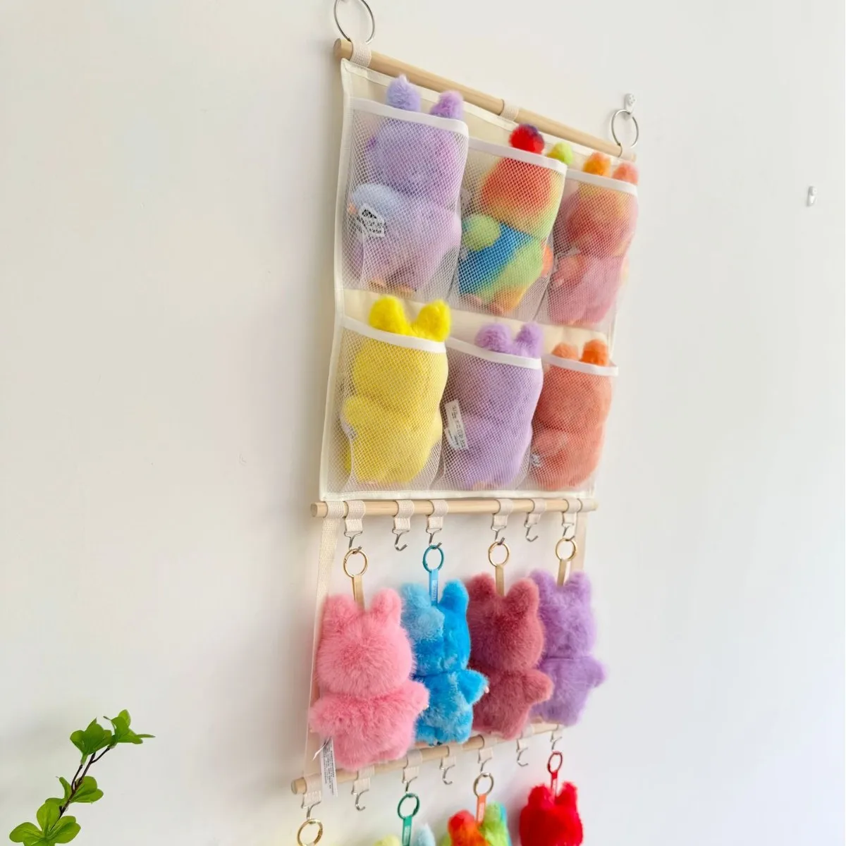 Nordic Style Doll Storage Hanging Bag Organizer Multi-layer Rack Decorative Mesh Storage Shelf for Bedroom And Other Scenes - Image 3