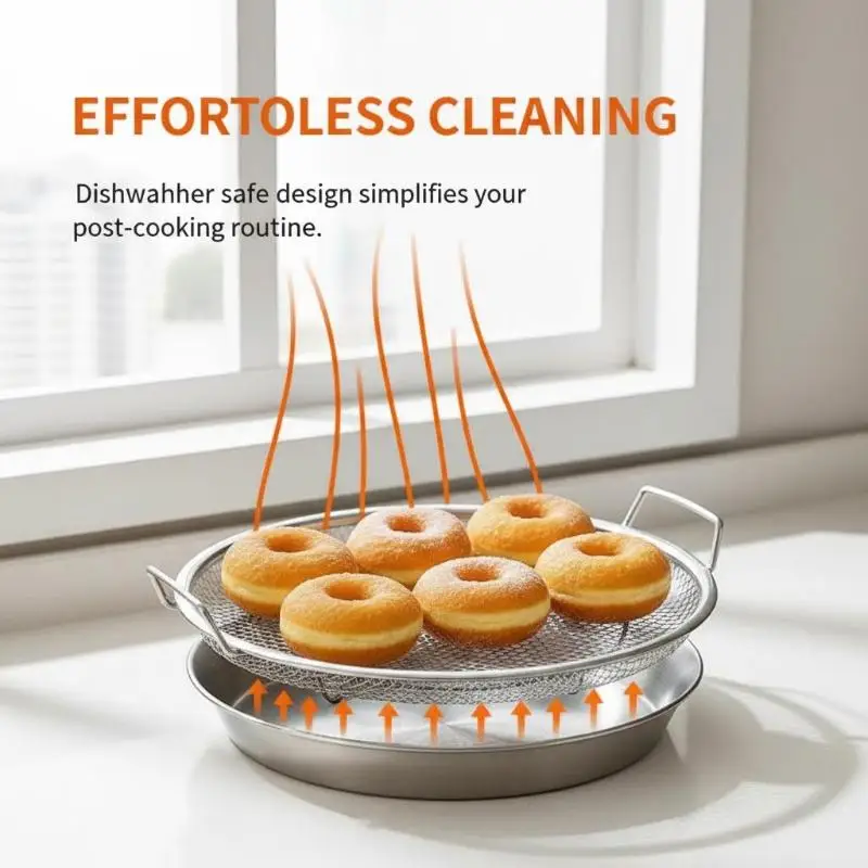 Oil Control Strainer Set Frying Sieve Kitchen Accessory with Tray for Easy CookingHotsale - Image 2