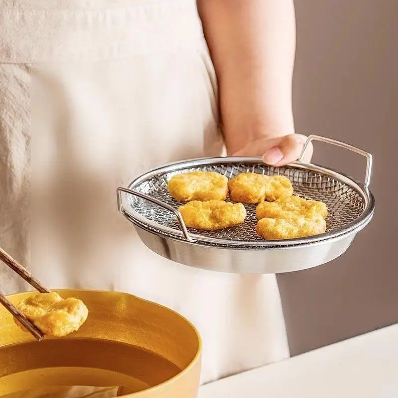 Oil Control Strainer Set Frying Sieve Kitchen Accessory with Tray for Easy CookingHotsale - Image 5
