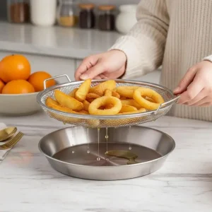Oil Control Strainer Set Frying Sieve Kitchen Accessory with Tray for Easy CookingHotsale