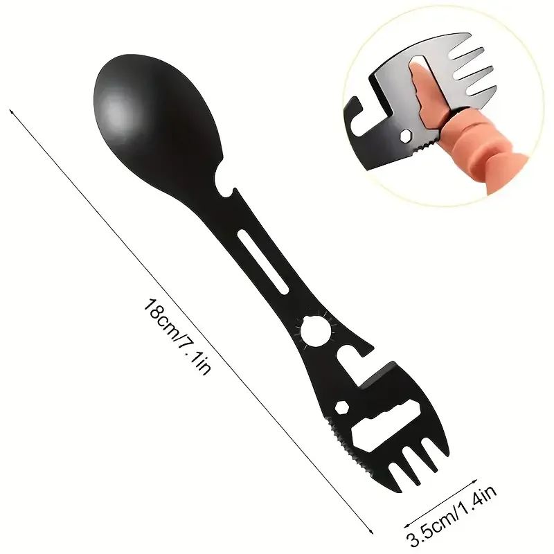Outdoor Fork Spoon Versatile Outdoor Camping Tool Lightweight Fork Spoon Bottle Opener for Survival Tactical Utility for Easy - Image 3