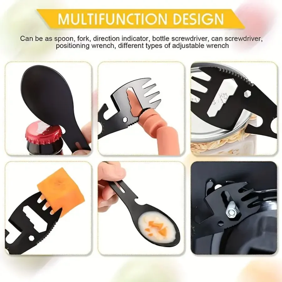 Outdoor Fork Spoon Versatile Outdoor Camping Tool Lightweight Fork Spoon Bottle Opener for Survival Tactical Utility for Easy - Image 5
