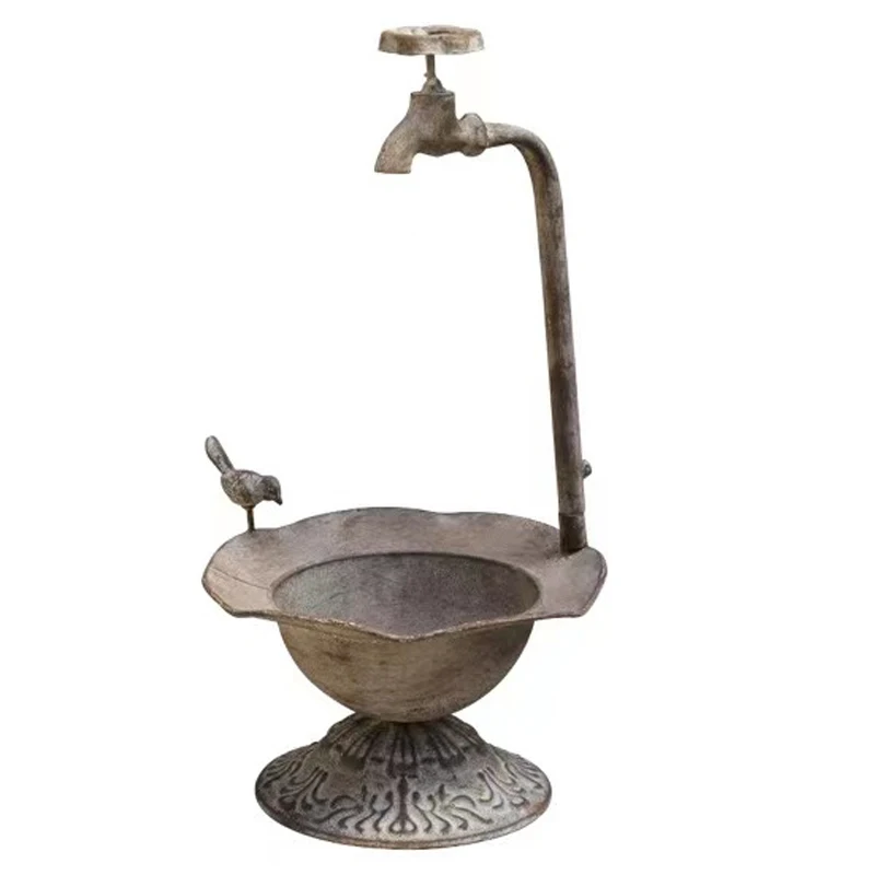 Outdoor Garden Bird Bath Spa With Metal Faucet Flowerpot bathtub Garden Decoration Basin Gardening Groceries Bird Basin - Image 2
