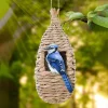 Outdoor Hand-Weaved Decorative Bird House Cage Shelter Creative Hanging Parrot Nest Bird's Nest with Weaved Design Garden Decor
