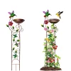 Outdoor Metal Bird Bath Vintage Decorative Small Garden Plant Stand Removable Iron Basin for Climbing Plants Bird Bath