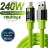 PD 240W USB C Fast Charging Cable Mobile Phone Charger Data Cord For iPhone 16 Samsung Xiaomi Huawei Type C to Type C Quick Wire