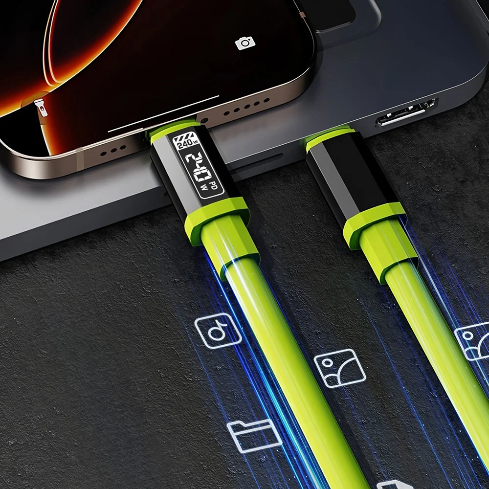 PD 240W USB C Fast Charging Cable Mobile Phone Charger Data Cord For iPhone 16 Samsung Xiaomi Huawei Type C to Type C Quick Wire - Image 3