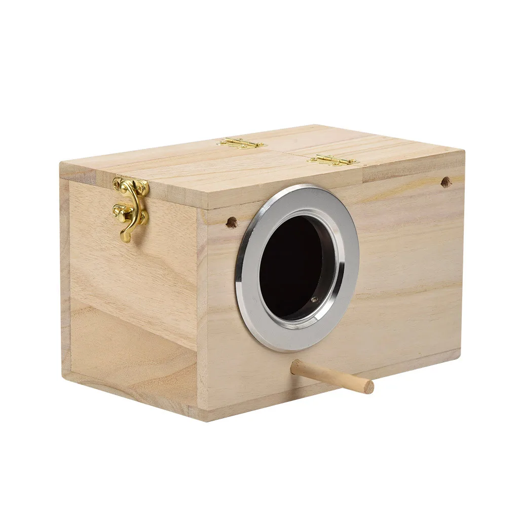 Parakeet Nest Box Bird House Wood Breeding Box for Lovebirds Parrotlets Mating Creative Wall-Mounted Garden Tree Birthhouse - Image 4