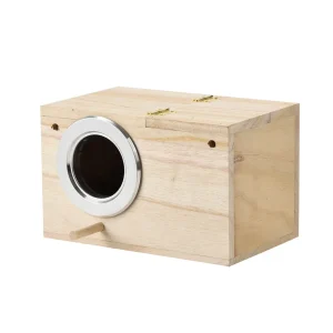 Parakeet Nest Box Bird House Wood Breeding Box for Lovebirds Parrotlets Mating Creative Wall-Mounted Garden Tree Birthhouse